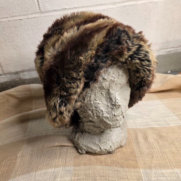 Vintage Mobwife Snowbunny Preppy Coastal Grandmother Cozy Oversized Fur Hat